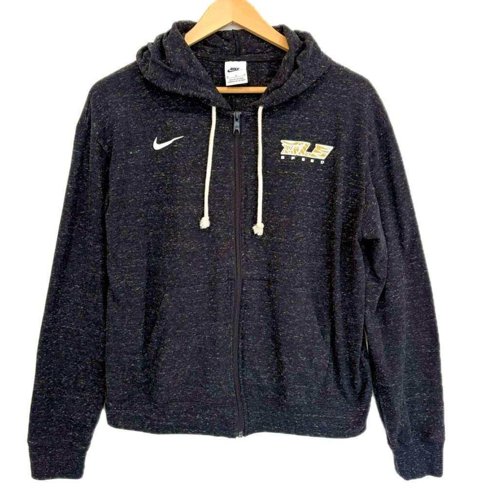 Nike GLS Speed Zip Hoodie Womens Size M Dark Charcoal Marled Lightweight Jacket